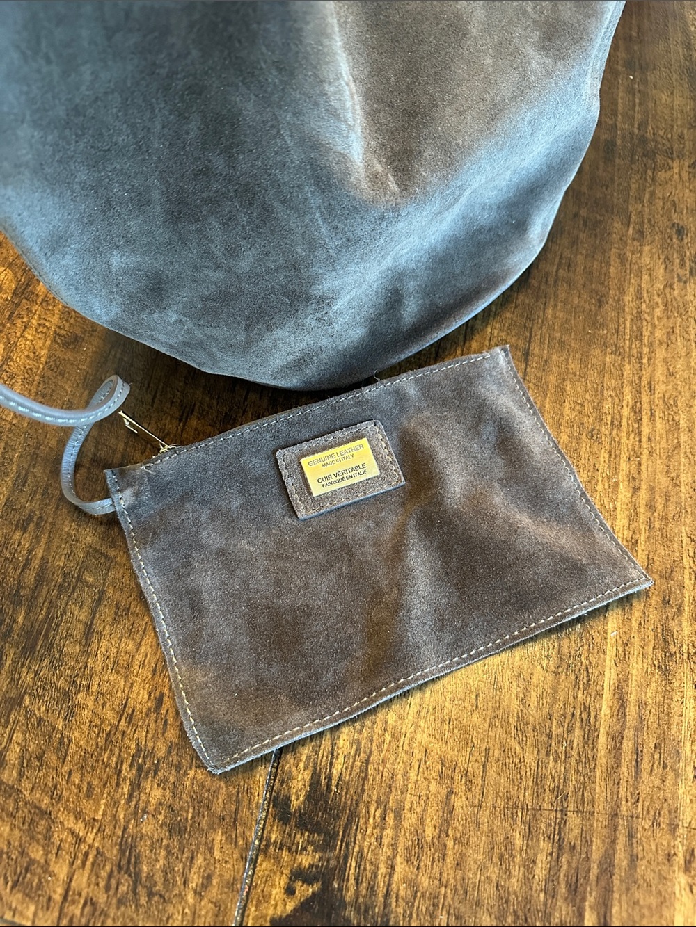 Made in Italy Genuine Suede Hobo Tote Bag - Picture 8 of 15